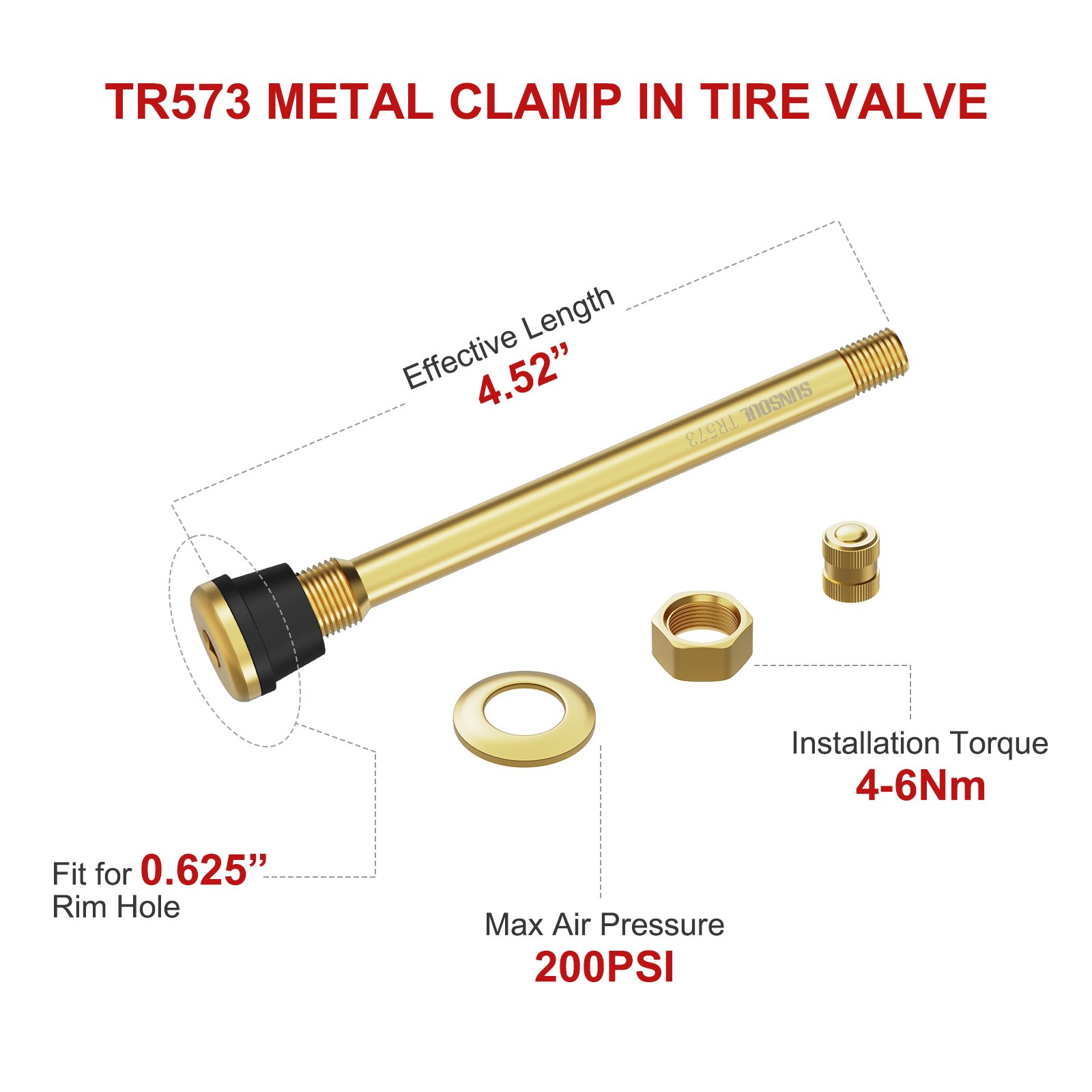 Tr573 Brass Truck Valve Stems Wheels Auto Wheel Tire