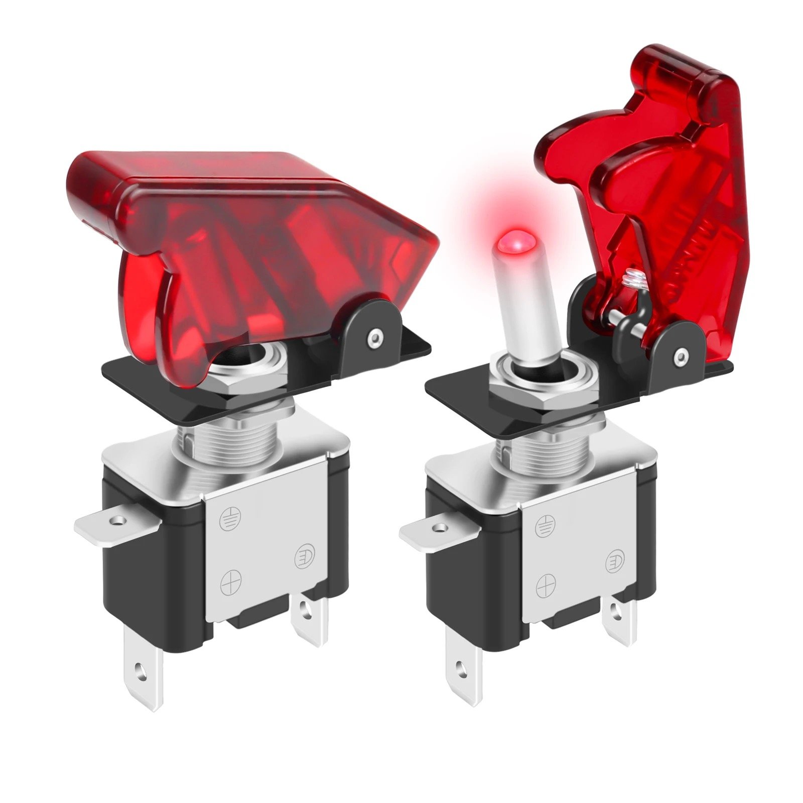 12V Heavy Duty Toggle Switch Waterproof Aircraft Cover Marine Boat Car Truck RV 3 Pin Illuminated Rocker Switch on OFF ASW-07D