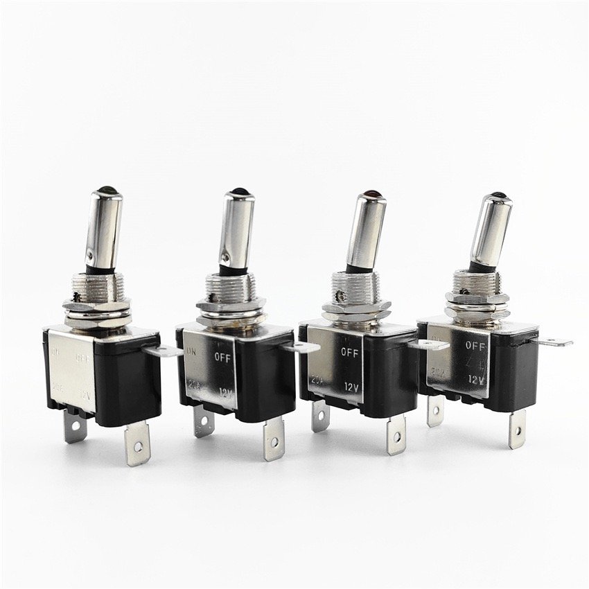 12V Heavy Duty Toggle Switch Waterproof Aircraft Cover Marine Boat Car Truck RV 3 Pin Illuminated Rocker Switch on OFF ASW-07D