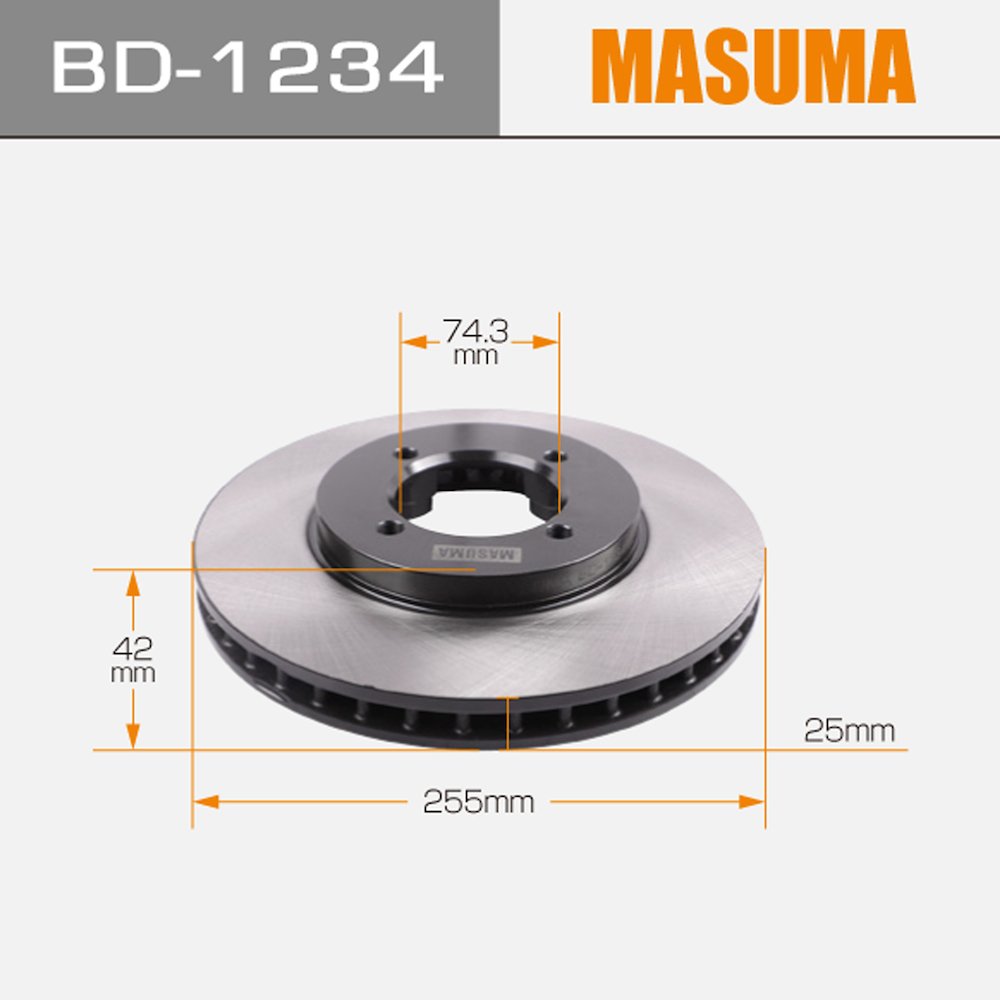 BD-1234 MASUMA Front Brake Discs 43512-28130 43512-0B030 for TOYOTA TOWNACE