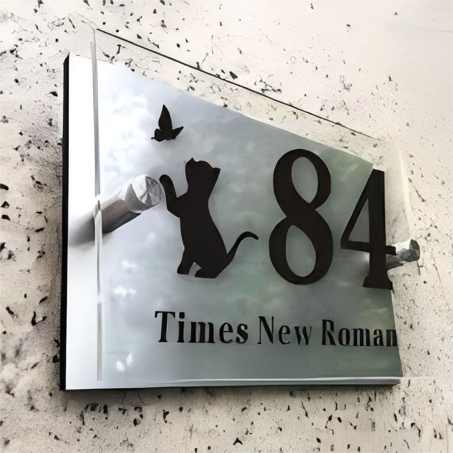 Custom Stainless Steel Apartment Door Sign Light LED Panel Hotel Room Number Sign Acrylic Sign Building Wall Letter Signage