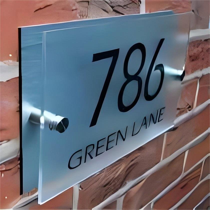 Custom Stainless Steel Apartment Door Sign Light LED Panel Hotel Room Number Sign Acrylic Sign Building Wall Letter Signage
