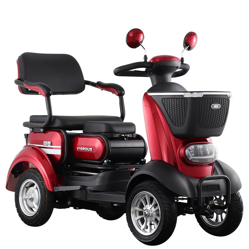 Xiangwu Two-seat Electric Four-wheeler Electromagnetic Brakes Elderly Disabled Kids Electric Tricycle