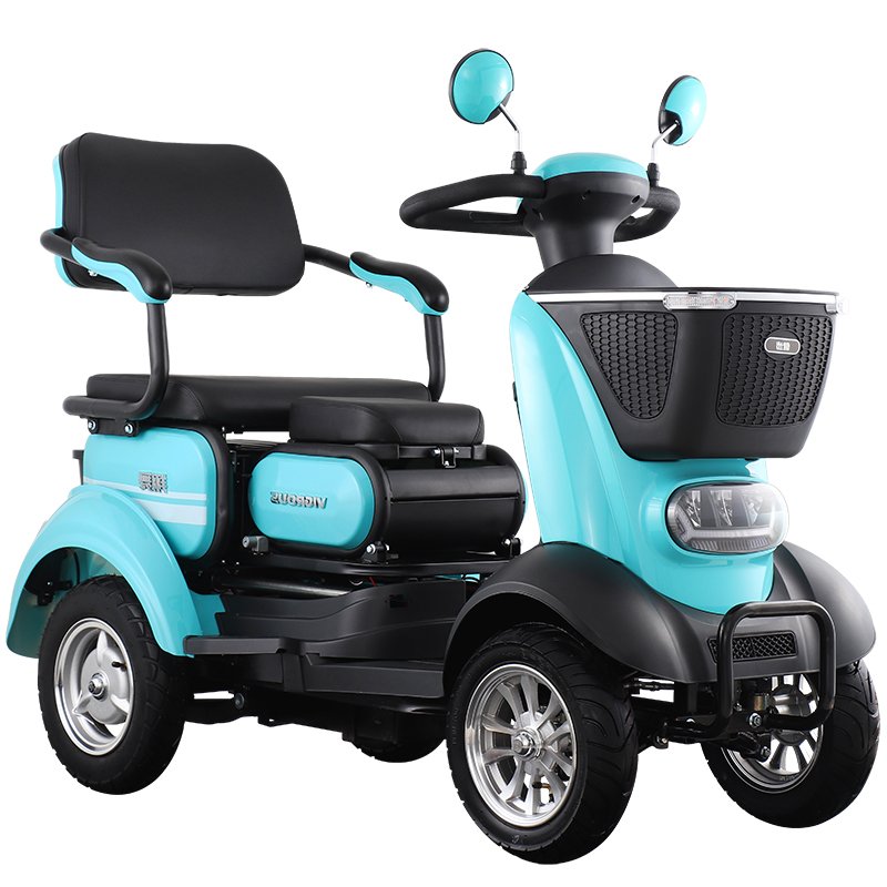 Xiangwu Two-seat Electric Four-wheeler Electromagnetic Brakes Elderly Disabled Kids Electric Tricycle