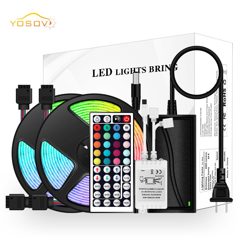 Yosovlamp Car Modification Remote Control LED 5050 Drip Glue Waterproof 44 Key RGB Light Strip Set Color Outdoor Decoration