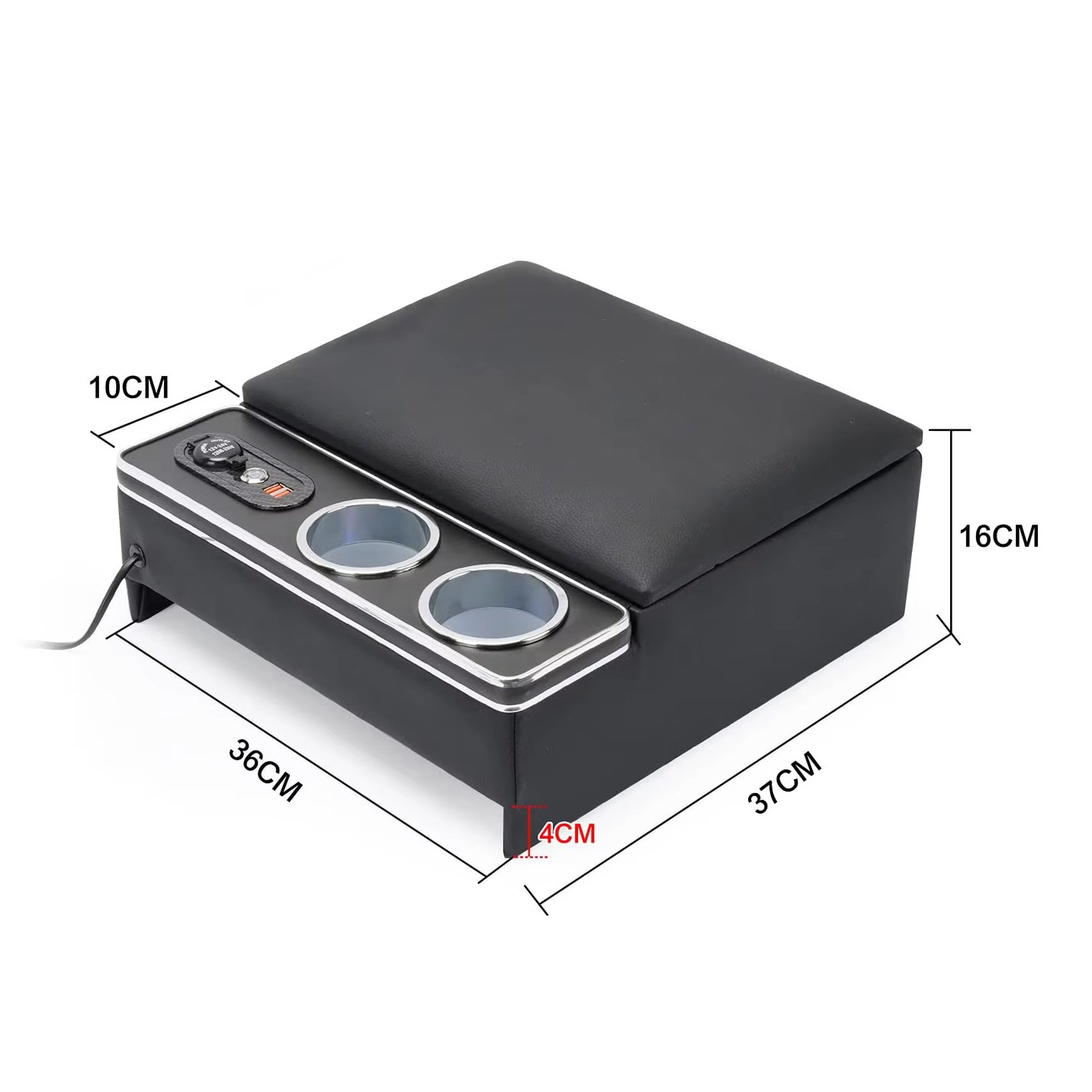 For Nissan NV350 Parts Console Box Armrest Easy Installation Drink Holder with USB Port Boolean LED Lighting Accessory Holder