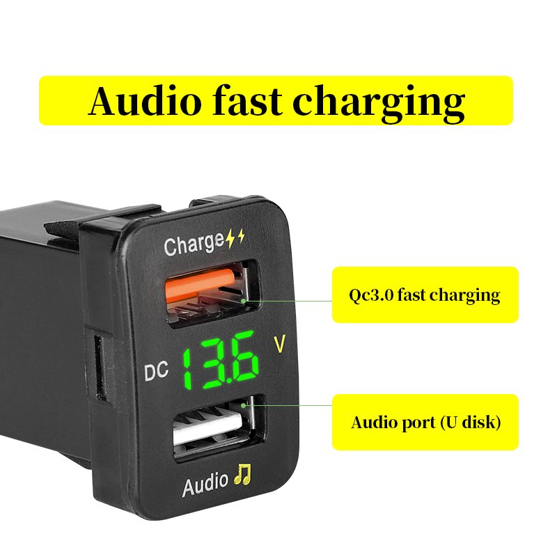 OEM Wholesales Audio Output for Toyota Corolla Cruise Charge Dual Car Qc3.0 Usb Ports Fast Charger Power Adapter