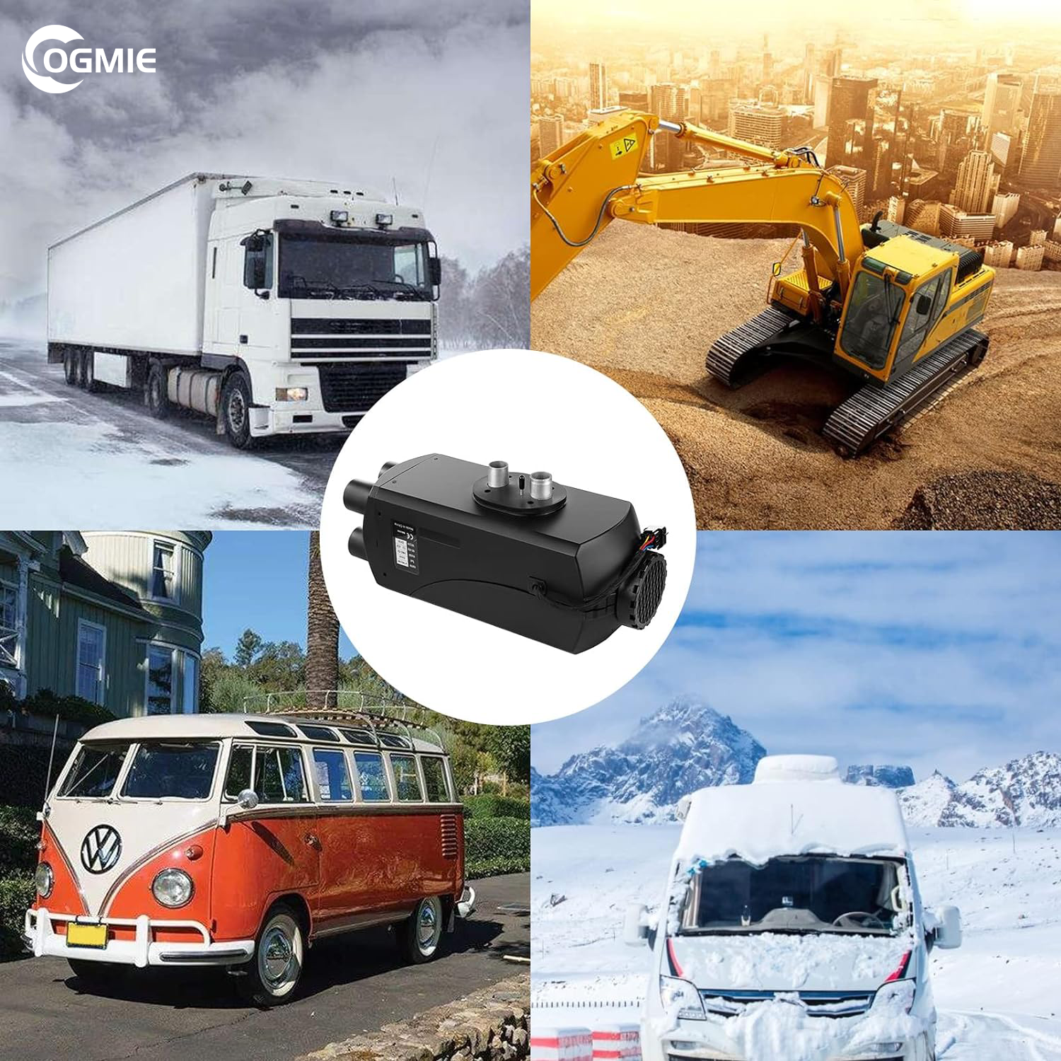 OGMIE 5kw Portable Diesel Air Heater 12V 8000W New Condition Plastic Bus Air Conditioning Systems Truck VW Parking 24V Fan