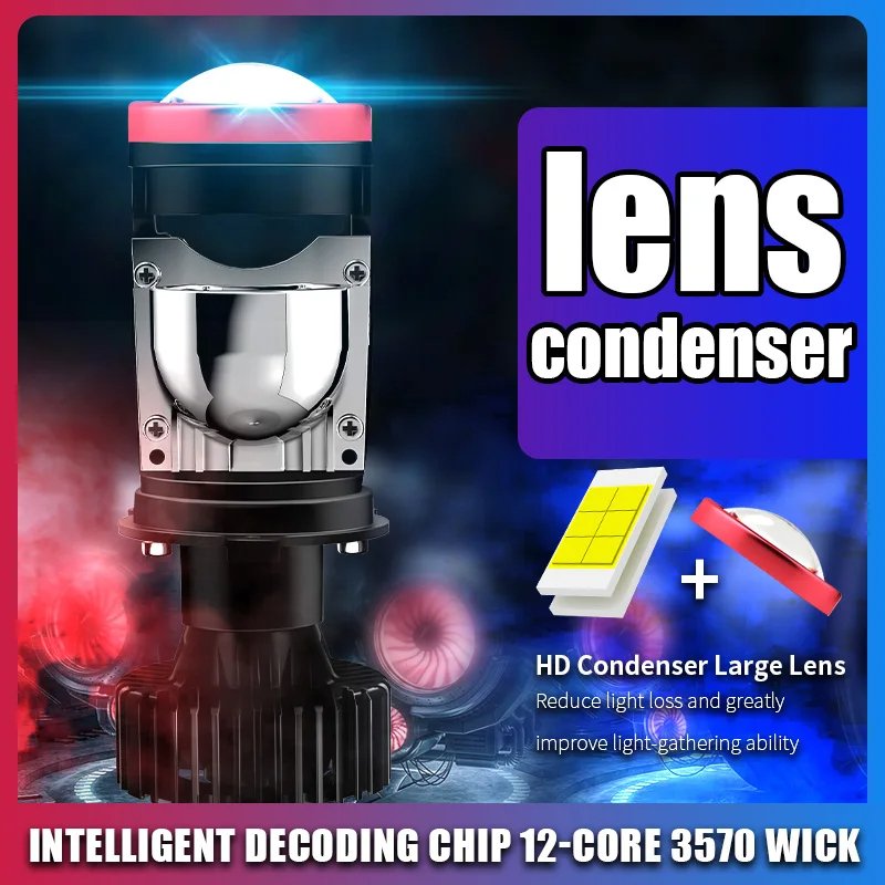 H4 Headlight Bulbs Y7 Y7D Y8 Canbus Faro Luces Mini Lens H4 Mini Led Lens Projector Headlight Led H4