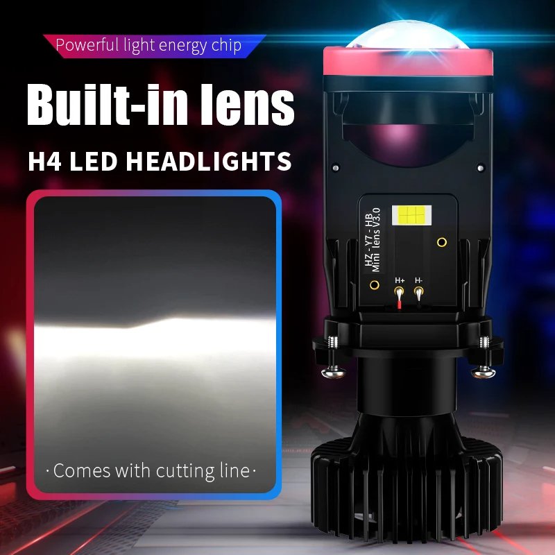 H4 Headlight Bulbs Y7 Y7D Y8 Canbus Faro Luces Mini Lens H4 Mini Led Lens Projector Headlight Led H4