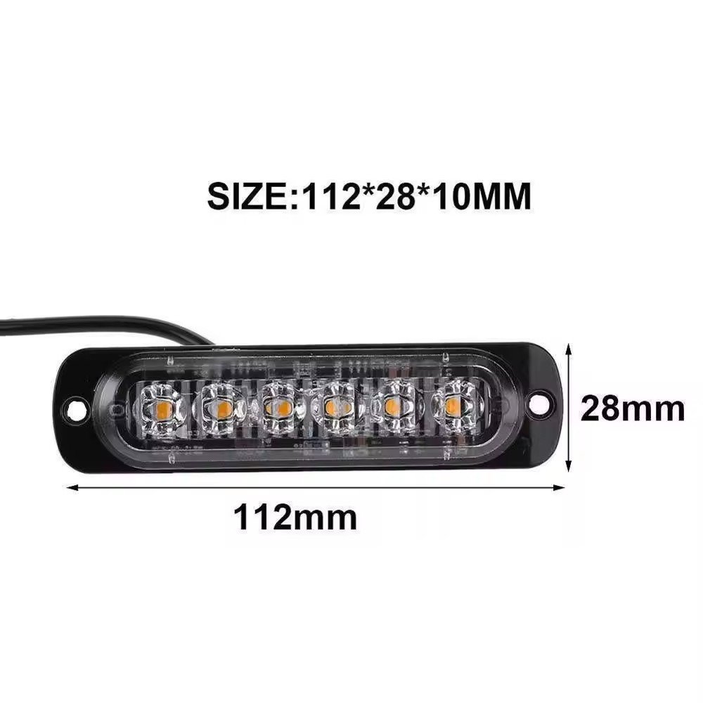 9-32V Mini LED Flash Light Bar 6 LED Emergency Warning Strobe Lamp IP67 18w Led Side Light Bar for Trucks SUV ATV AUTO