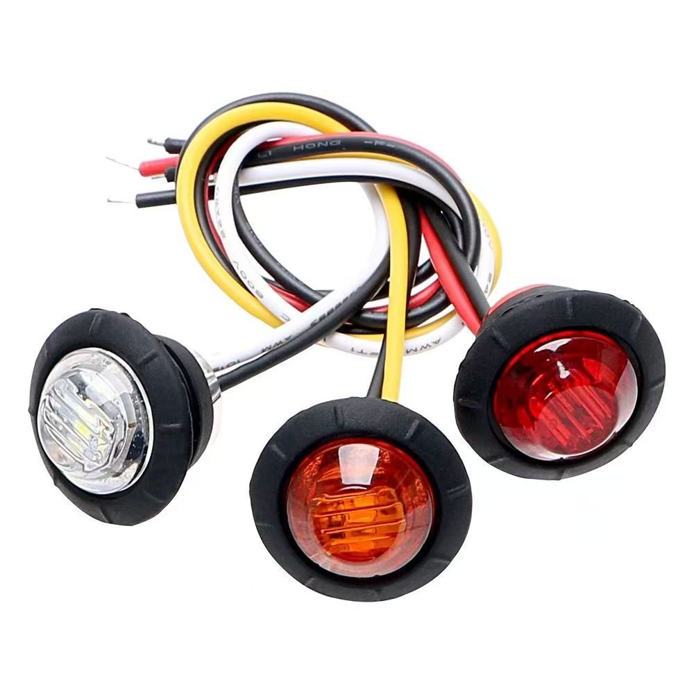 12V 24V Hot Sale Colorful 3/4 Inch Marker Light LED Side Positioning Lights for Bus Truck Trailer Lorry 3/4'' Sidelights