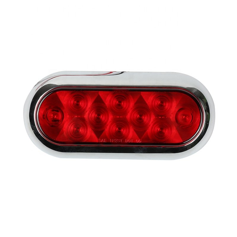 High Quality New Design Led Stop Brake Turn Running Led Lights W/chrome Bezel for Universal Truck Towing Trailer RV Bus Etc