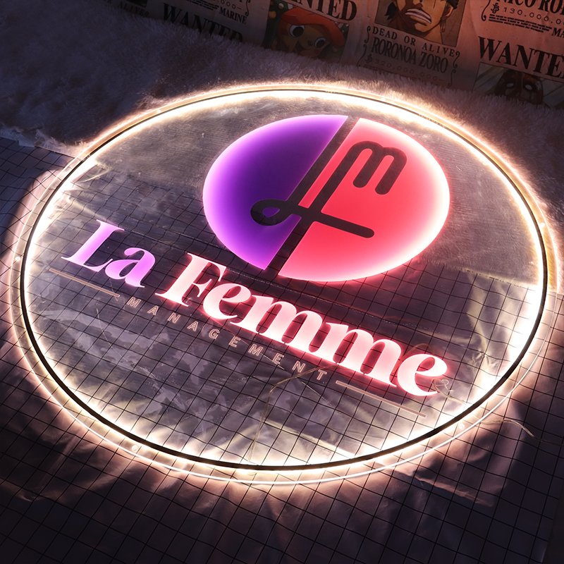 Business Advertising Custom Logo Letter Light Box Wall Mounted Acrylic Board Customization LED Illuminated Neon Sign