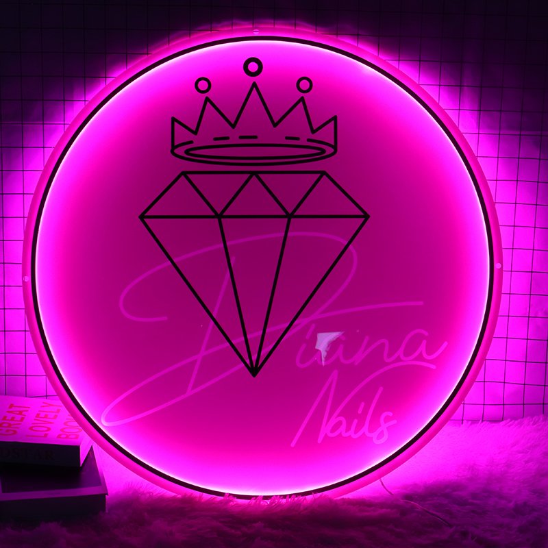 Business Advertising Custom Logo Letter Light Box Wall Mounted Acrylic Board Customization LED Illuminated Neon Sign