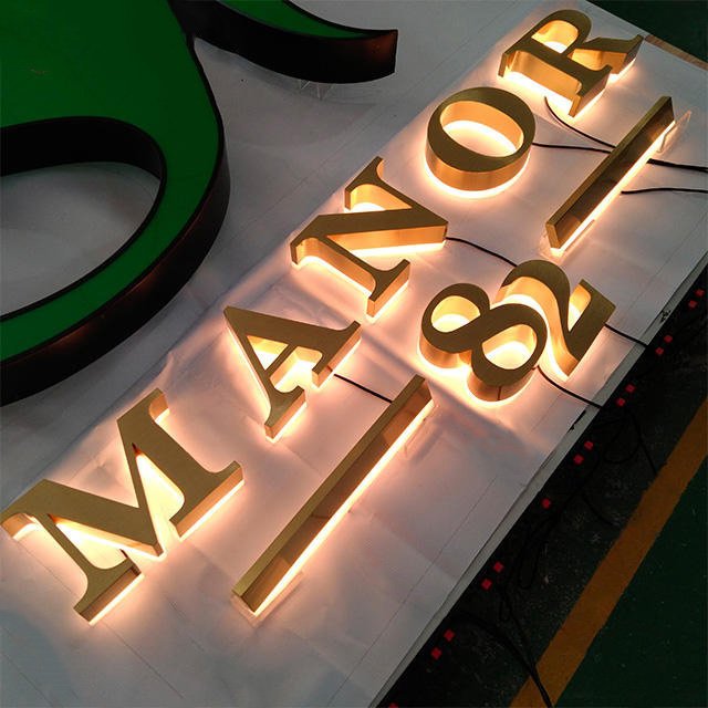 Customized Business Logo Advertising Acrylic Board 3D Metal Backlitsignage