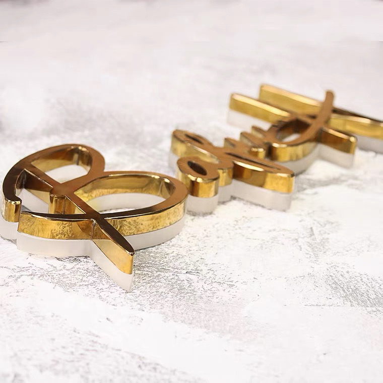 3D LED Metal Luminous Acrylic Sign Letters Free Custom LED Letters for Logo Indoor and Outdoor