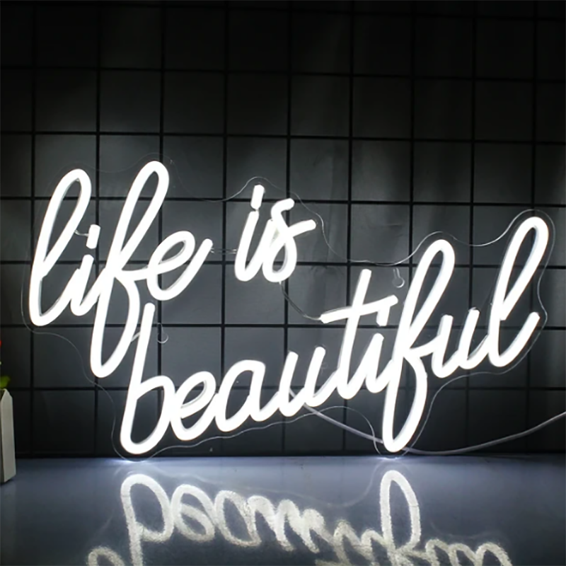Fast Delivery Dropshipping Decoracion Lettering Light Logo Life Is Beautiful Neon Sign Neon Lights Drop Shipping for Party