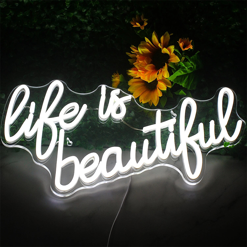 Fast Delivery Dropshipping Decoracion Lettering Light Logo Life Is Beautiful Neon Sign Neon Lights Drop Shipping for Party