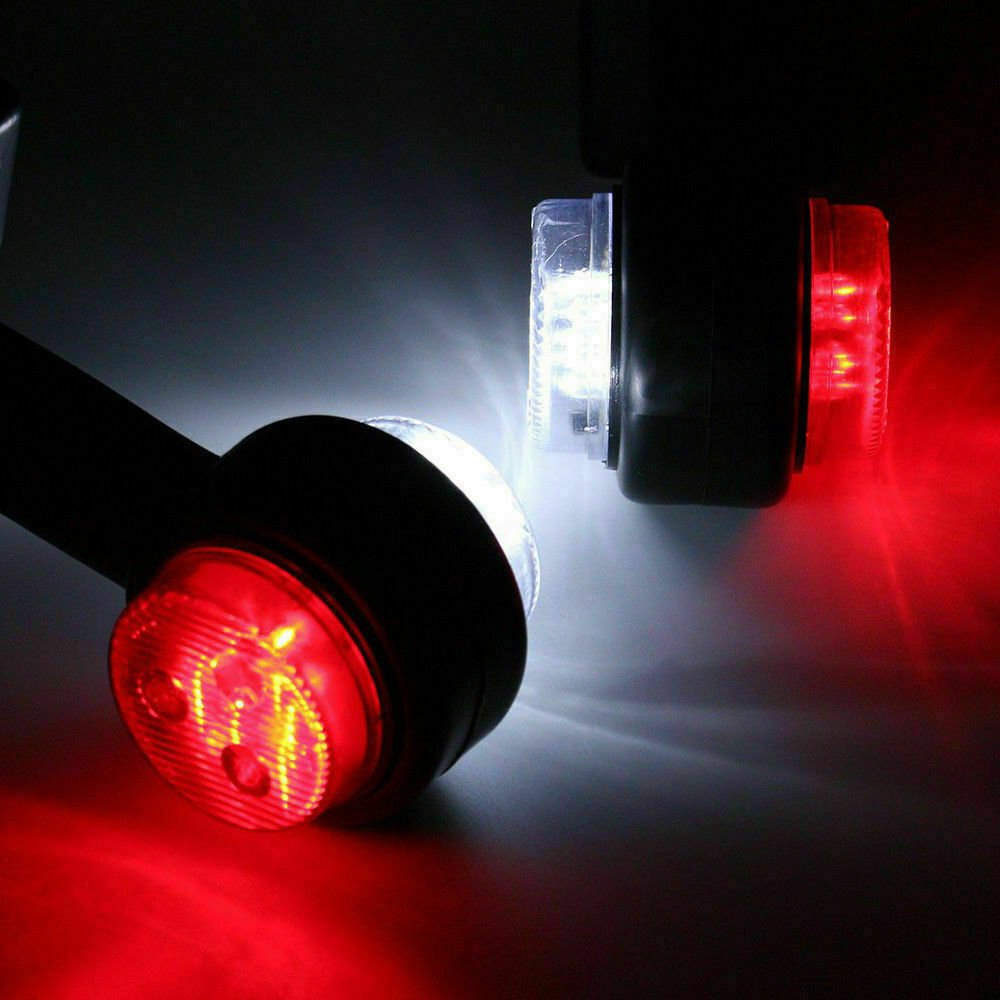 12V 24V LED Clearance Lights Trailer Tractor Truck Position Parking Side Marker Lamps White Red Rear Lamps Car Light Accessories
