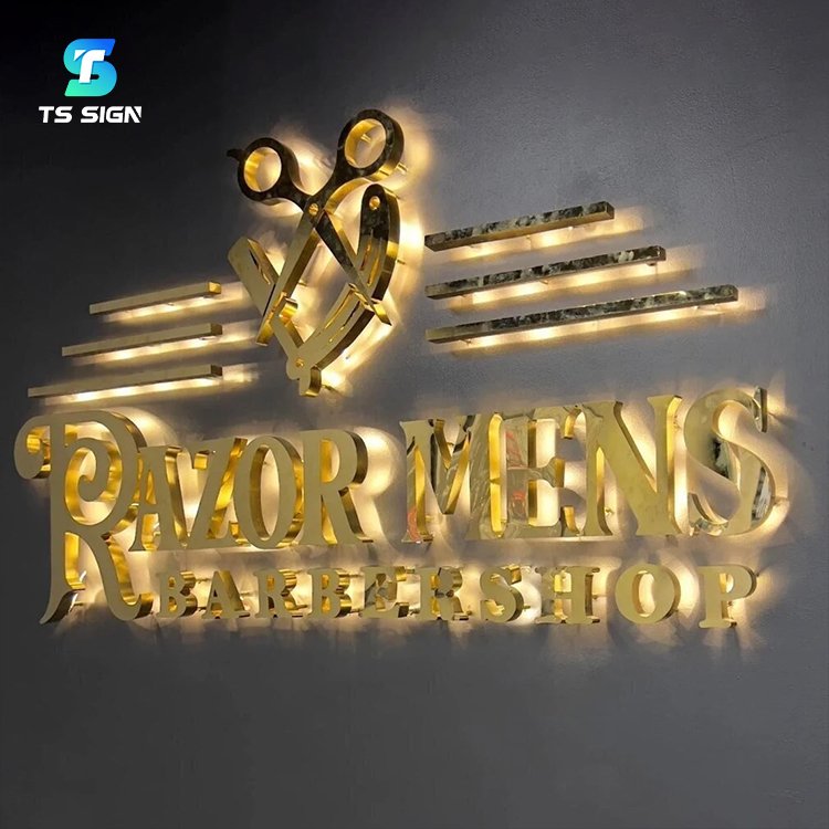 High Quality 3D Acrylic Led Backlit Letters Logo Sign Custom Stainless Steel Light up Channel Letters Sign