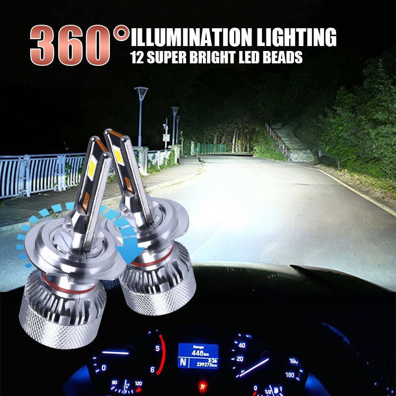 Mini Size M5P LED Headlight Bulb CSP 3570 Chips H4 Led Light H7 H11 9005 9006 Double Copper Tubes 6000K H13 LED Headlamp for Car