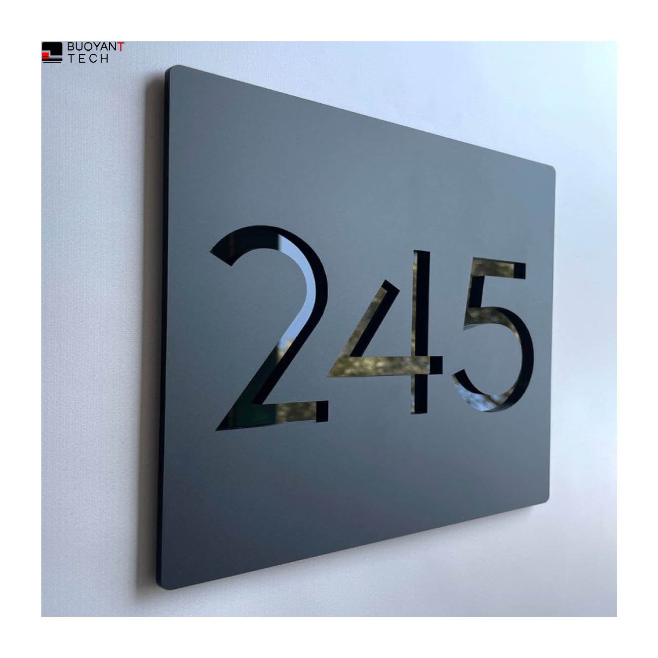 BUOYANT Luxury LED House Numbers Aluminum Outdoor Sign With Pink Light Effect for Home Hotel Room Numbering