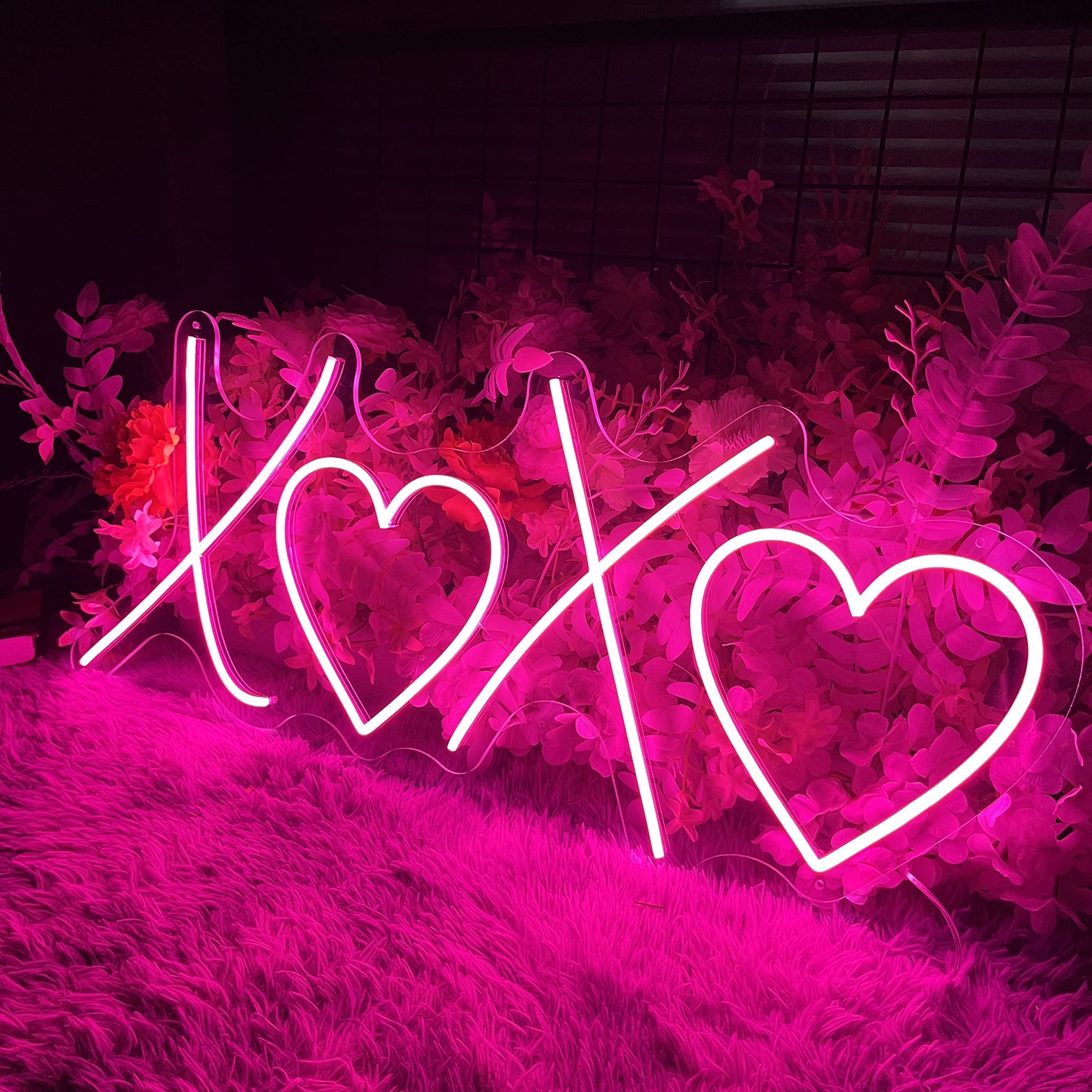 Pink Neon Sign for Bedroom Wall Decor Aesthetic Neon Wedding Sign Birthday Gift for Girl Teens Kids Room Decror