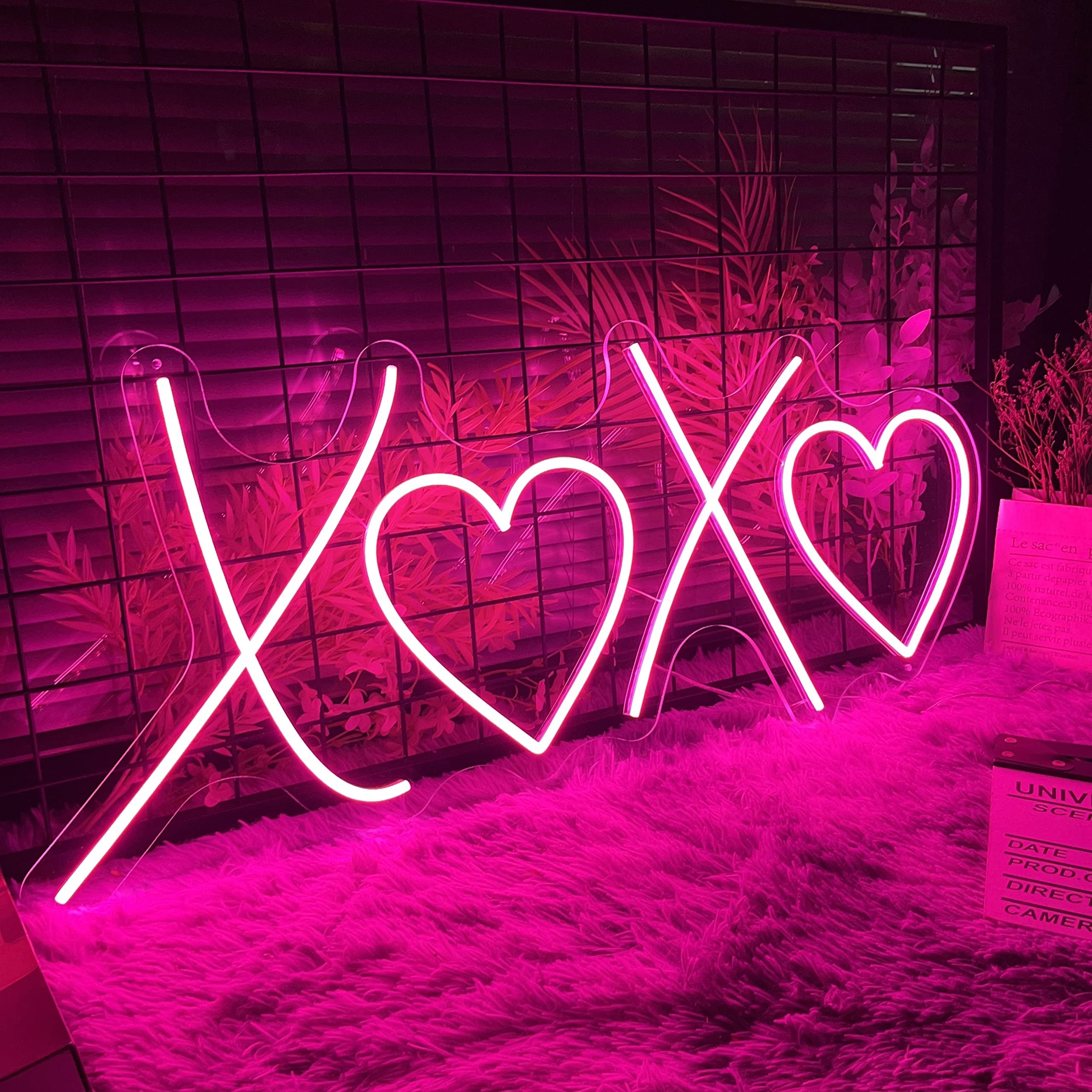 Pink Neon Sign for Bedroom Wall Decor Aesthetic Neon Wedding Sign Birthday Gift for Girl Teens Kids Room Decror
