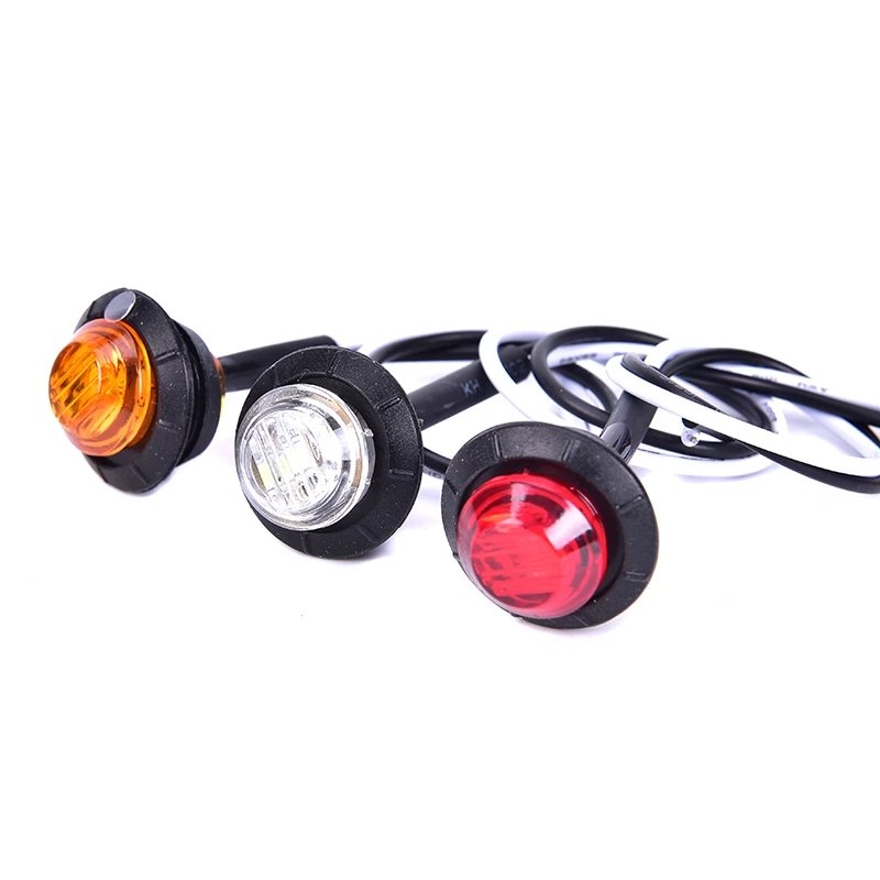 Waterproof Side Marker Indicators Light LED 12V Bullet Lamp Mini 3/4"for Truck Trailer Tail Clearance Light Boat Motorcycle 12V