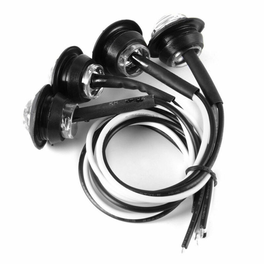 Waterproof Side Marker Indicators Light LED 12V Bullet Lamp Mini 3/4"for Truck Trailer Tail Clearance Light Boat Motorcycle 12V