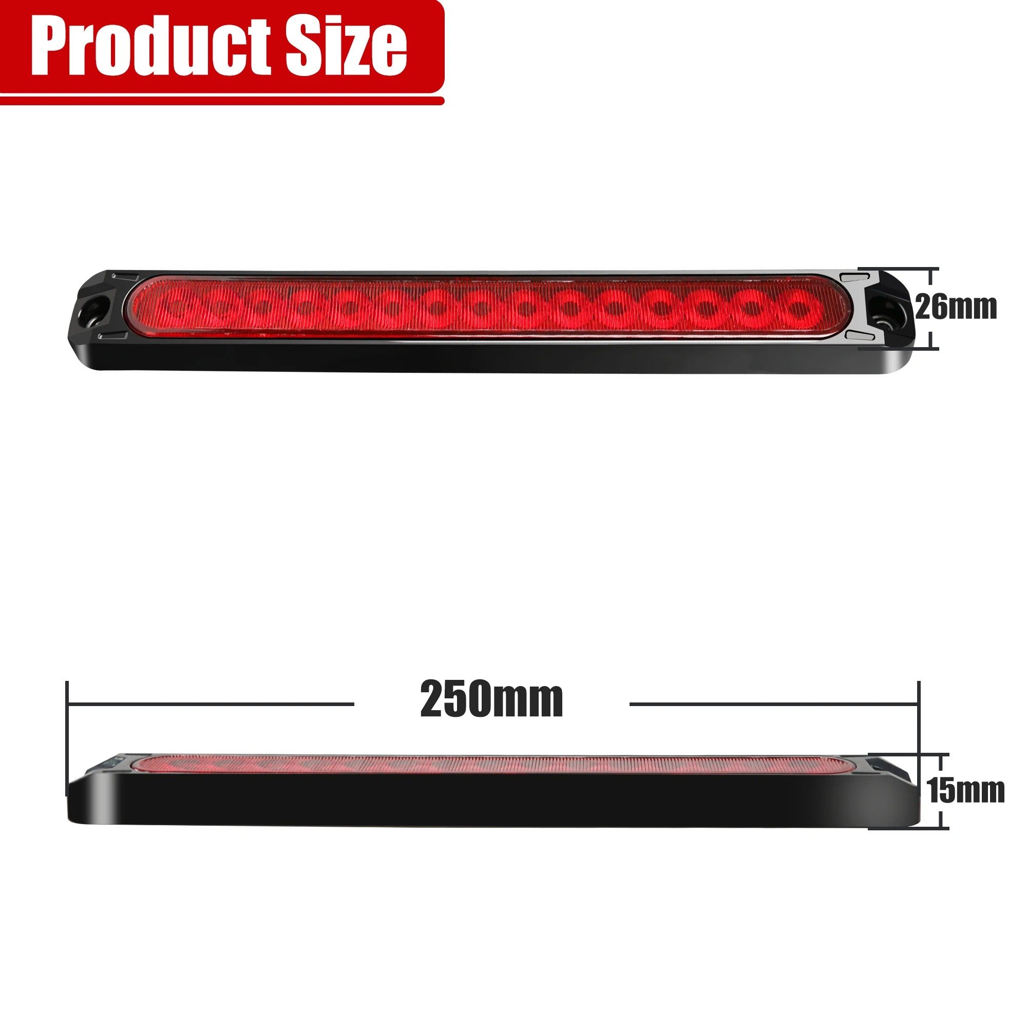 15 LED Universal Trailer Light Bar 12-24V Brake Light With Sequential Flow Signal Turn Signal Lights for Truck Pickup Boat