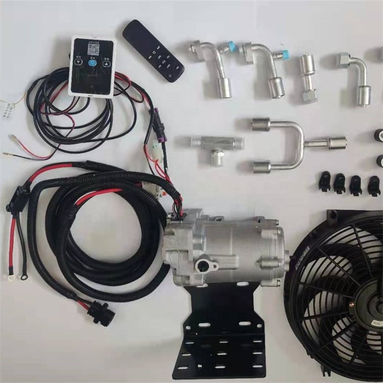 Scroll Compressor Universal Parallel Running Battery Powered DC 12v 12 Volt Electric Air Conditioner for Cars Car