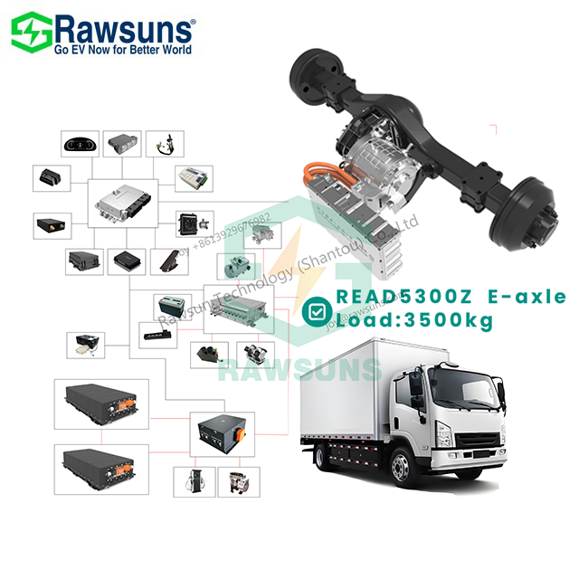 Rawsuns 110kW 4200Nm Electric Axle Ev Motor E-axle Battery Conversion Kit AMT VCU PDU MCU TCU for Cargo Truck Sprinter Bus