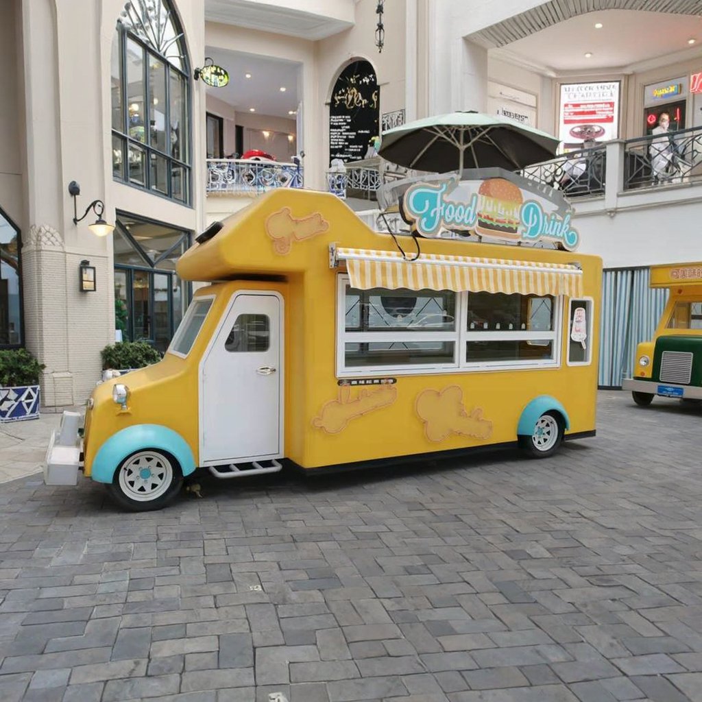 New Type Street Selling Coffee Van Catering Cart Burgers Fries Ice Cream Bus Truck Mobile Food Trailer With Full Kitchen