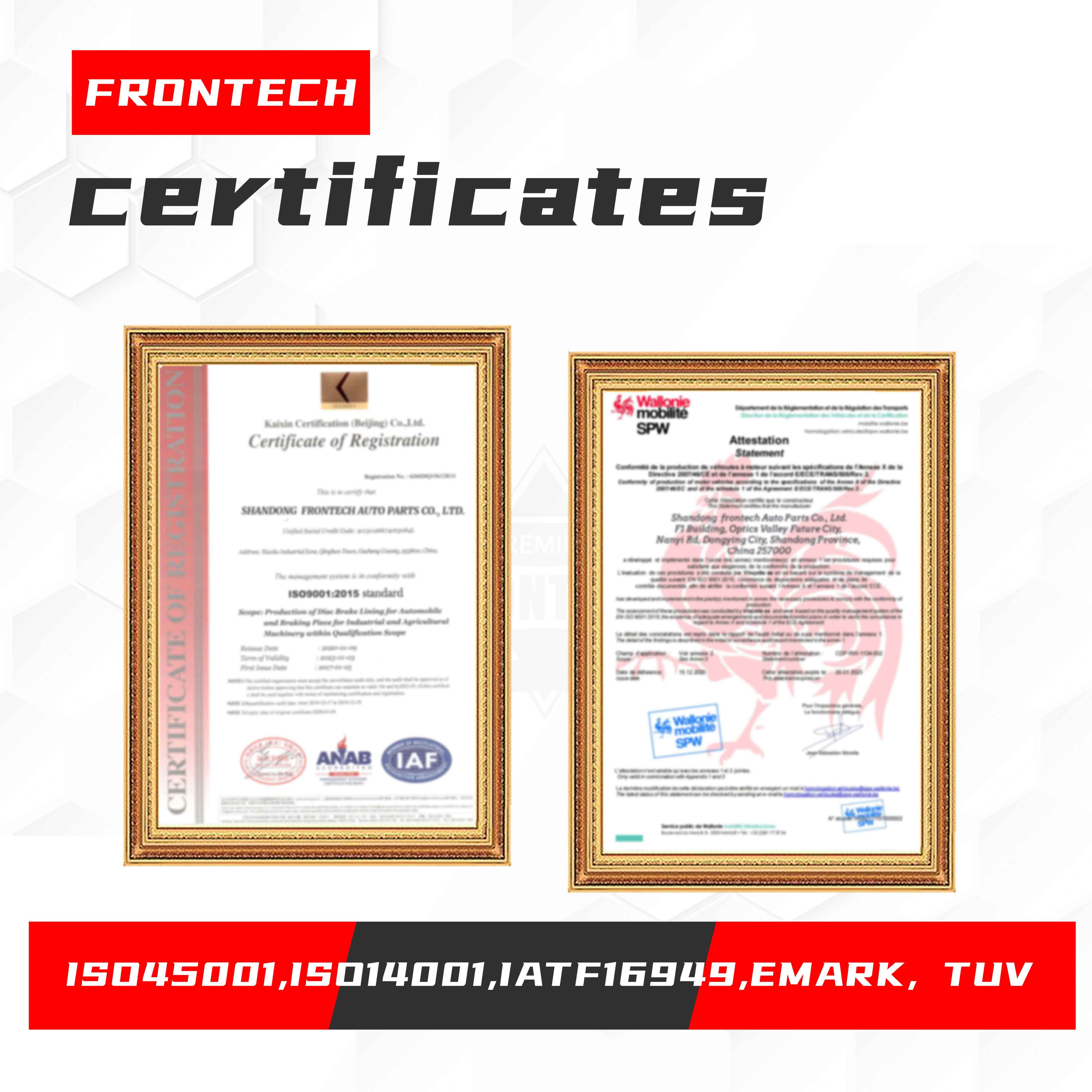 Frontech OEM Brake Chinese Factory WVA 19158 Non-asbestos Long Service Life Hot Sale Heavy Duty Truck Brake Pad for KNORR BREMSE