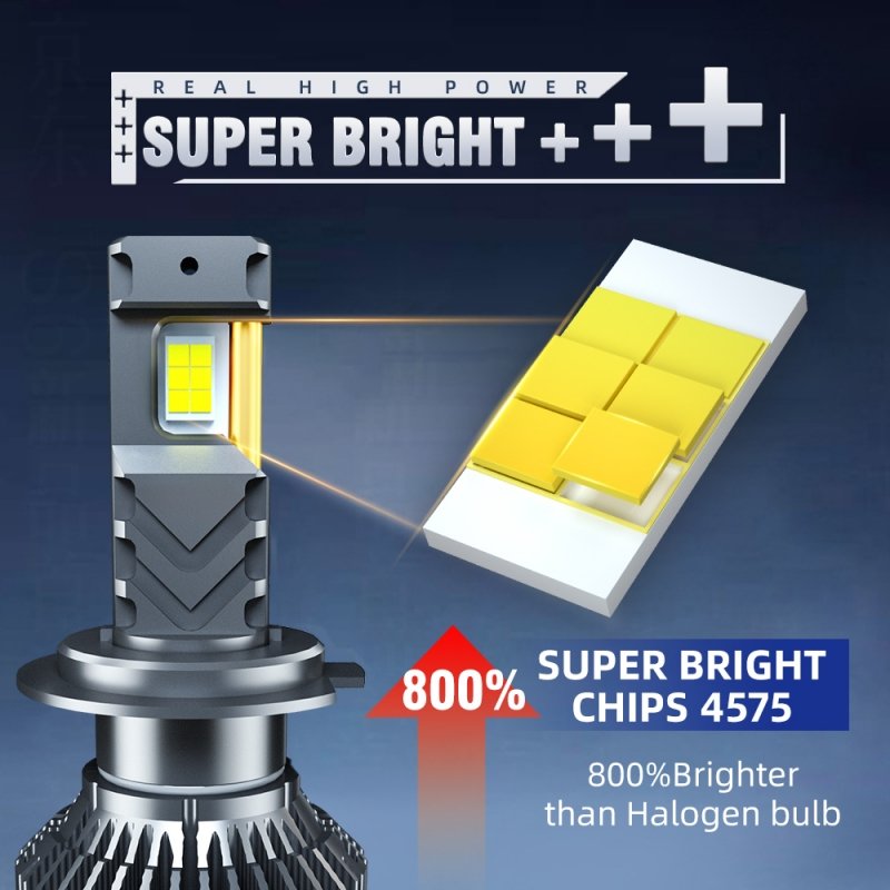 Waterproof Auto Led Headlight Bulb High Power 12V 300W 45000LM 6000K H11 H4 H7 9005 9006 9012 Car Led Light