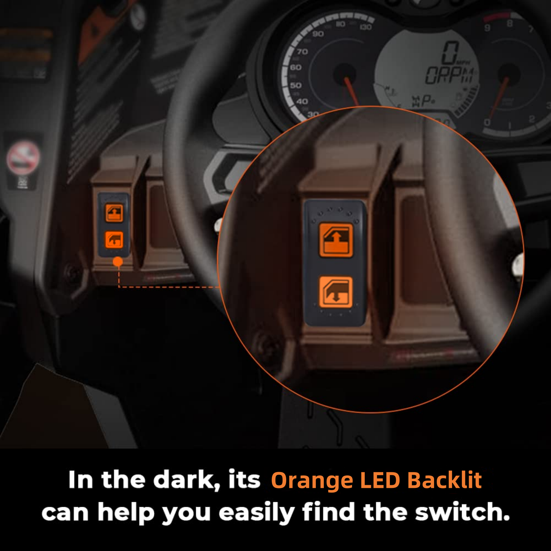 Universal Power Window Switch for Can-Am Defender HD8 HD10 UTV 4x4, 8 Pin DPDT (ON)-Off-(ON) Momentary Rocker Switch 710004979