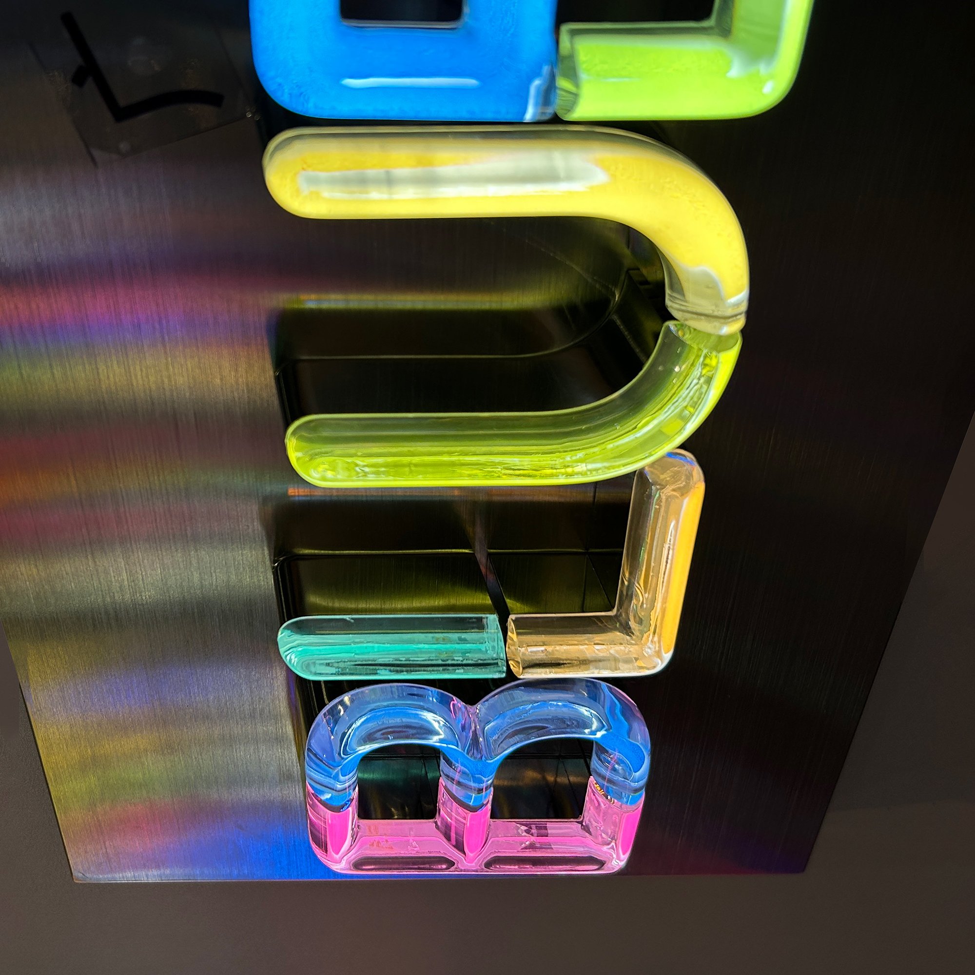 Colorful Crystal Acrylic Frosted Jelly Letters Led Logo Sign Advertise Light Frontlit Channel Letters