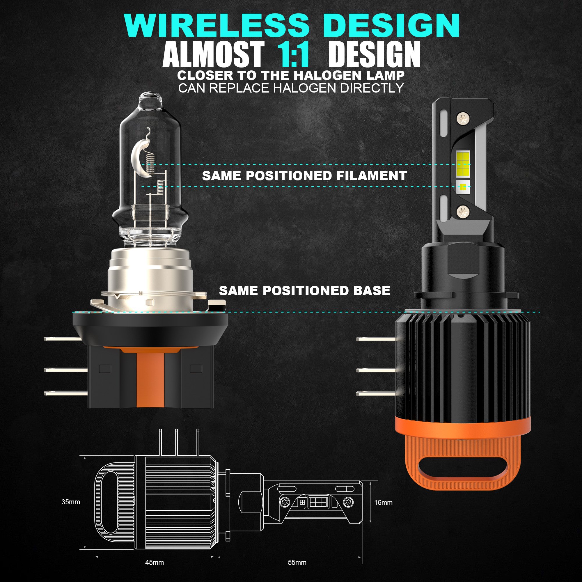 2023 Super Bright H15 Led Headlight Bulbs Canbus 100W 20000Lm Automobile Headlamp High Low Beam Drl Light Plug & Play
