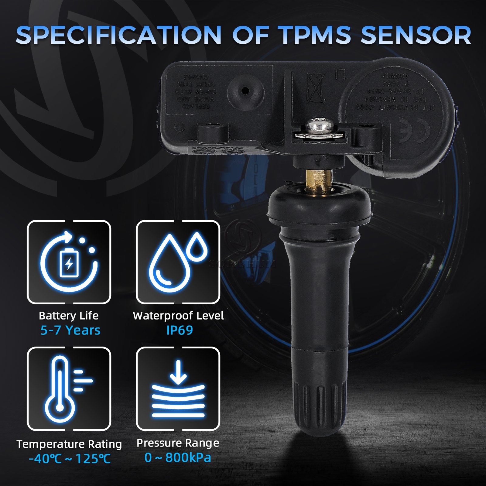 Sorghum 56029398AB 56029398AB 433Mhz Tyre Pressure Monitoring System TPMS Sensor for Jeep Grand Cherokee