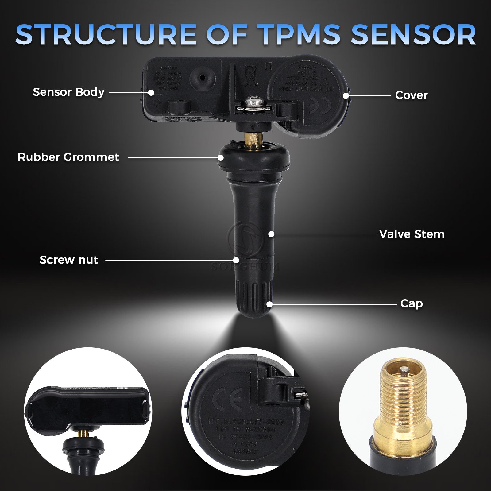 Sorghum 56029398AB 56029398AB 433Mhz Tyre Pressure Monitoring System TPMS Sensor for Jeep Grand Cherokee