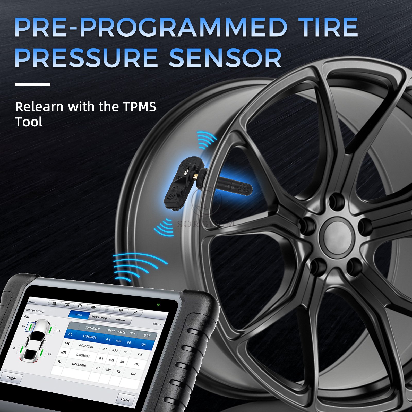 Sorghum 56029398AB 56029398AB 433Mhz Tyre Pressure Monitoring System TPMS Sensor for Jeep Grand Cherokee