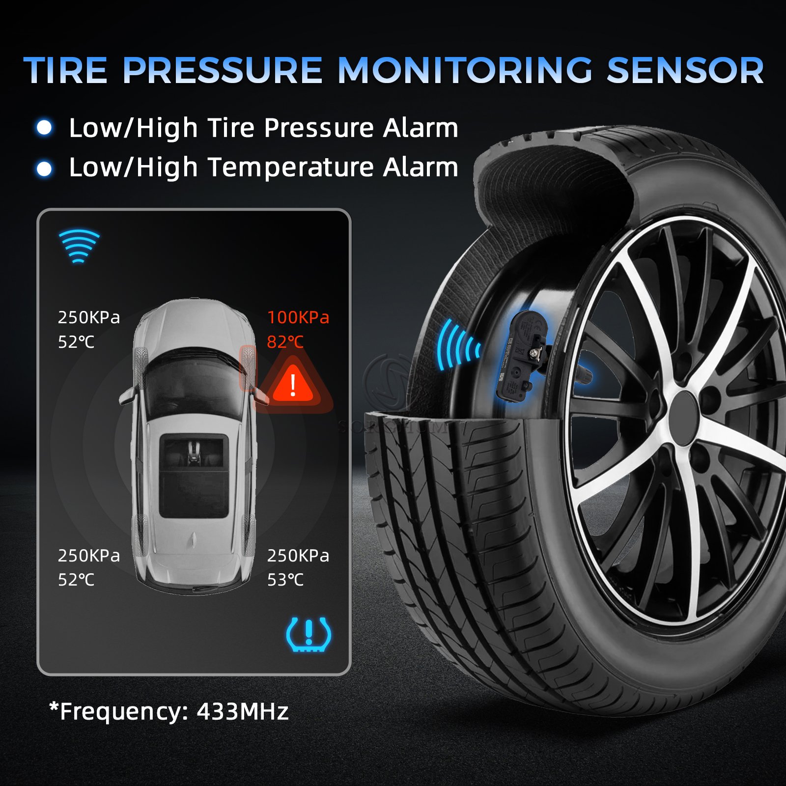 Sorghum 56029398AB 56029398AB 433Mhz Tyre Pressure Monitoring System TPMS Sensor for Jeep Grand Cherokee