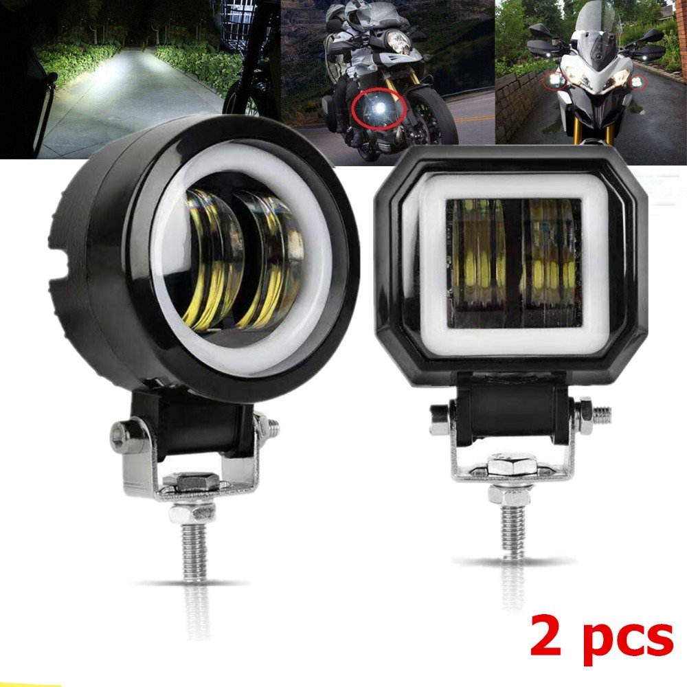 New Car LED Work Lights Bar 20W 3 Inch Angel Eyes Round LED Spotlight Light Bar for Motorcycle SUV Truck ATV Buses Work Light