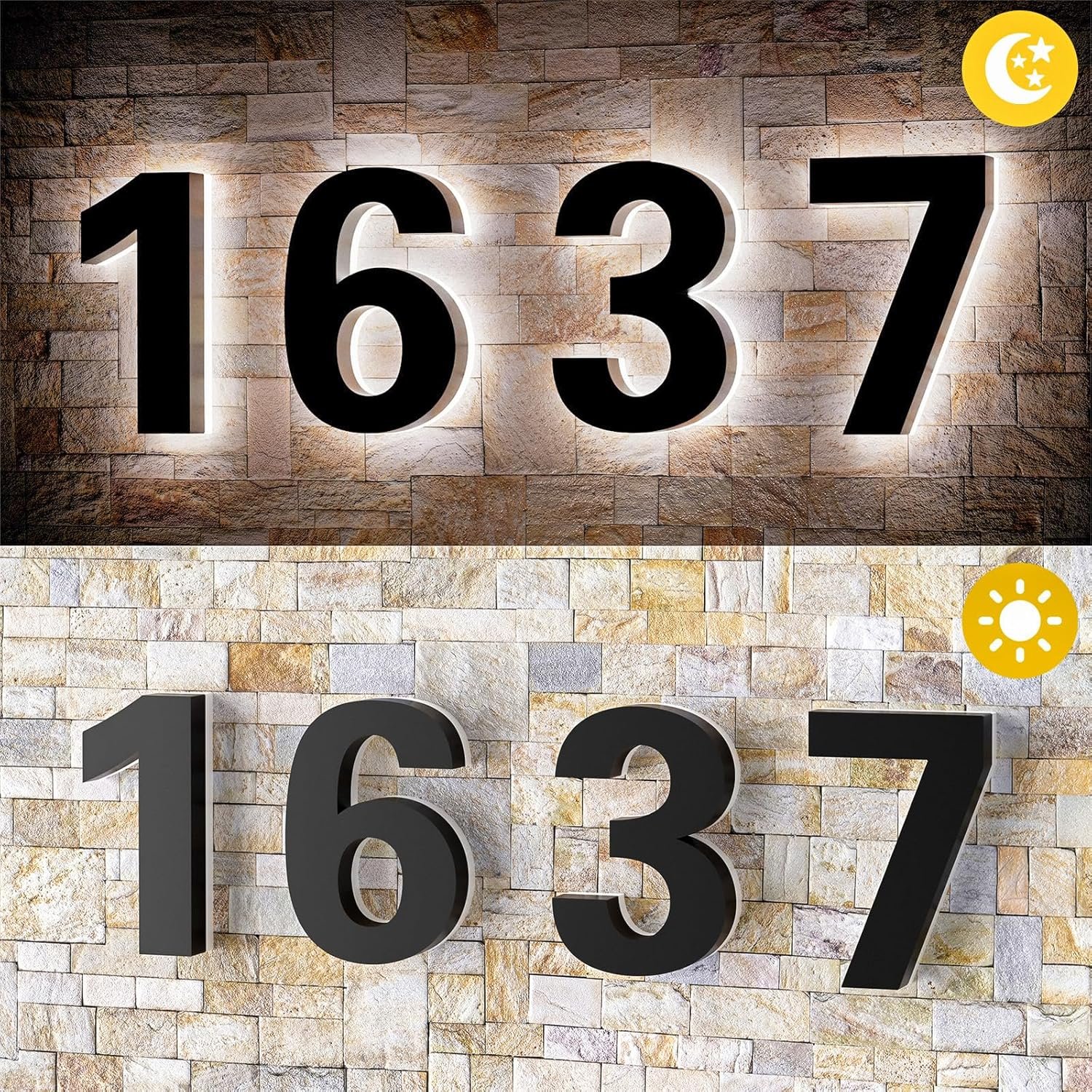 Solar House Number Light Signs for Outdoor Hotel and Illuminated Address Sign