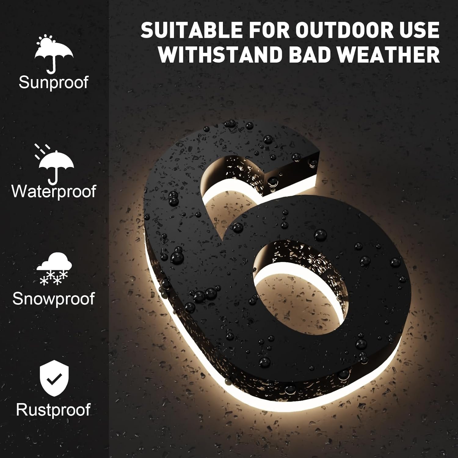 Solar House Number Light Signs for Outdoor Hotel and Illuminated Address Sign