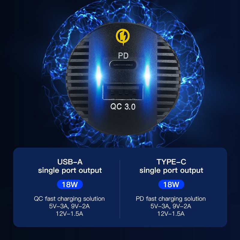 Factory Supply Qc Pd Car Adapter C Charger 12V Usb Port