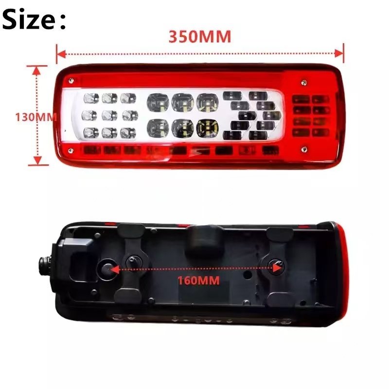 Truck Tail Light Red+White+Amber Waterproof Stop Reverse Turn Signal Lamp for Volvo Heavy Duty Lorry Pickup Car VAN