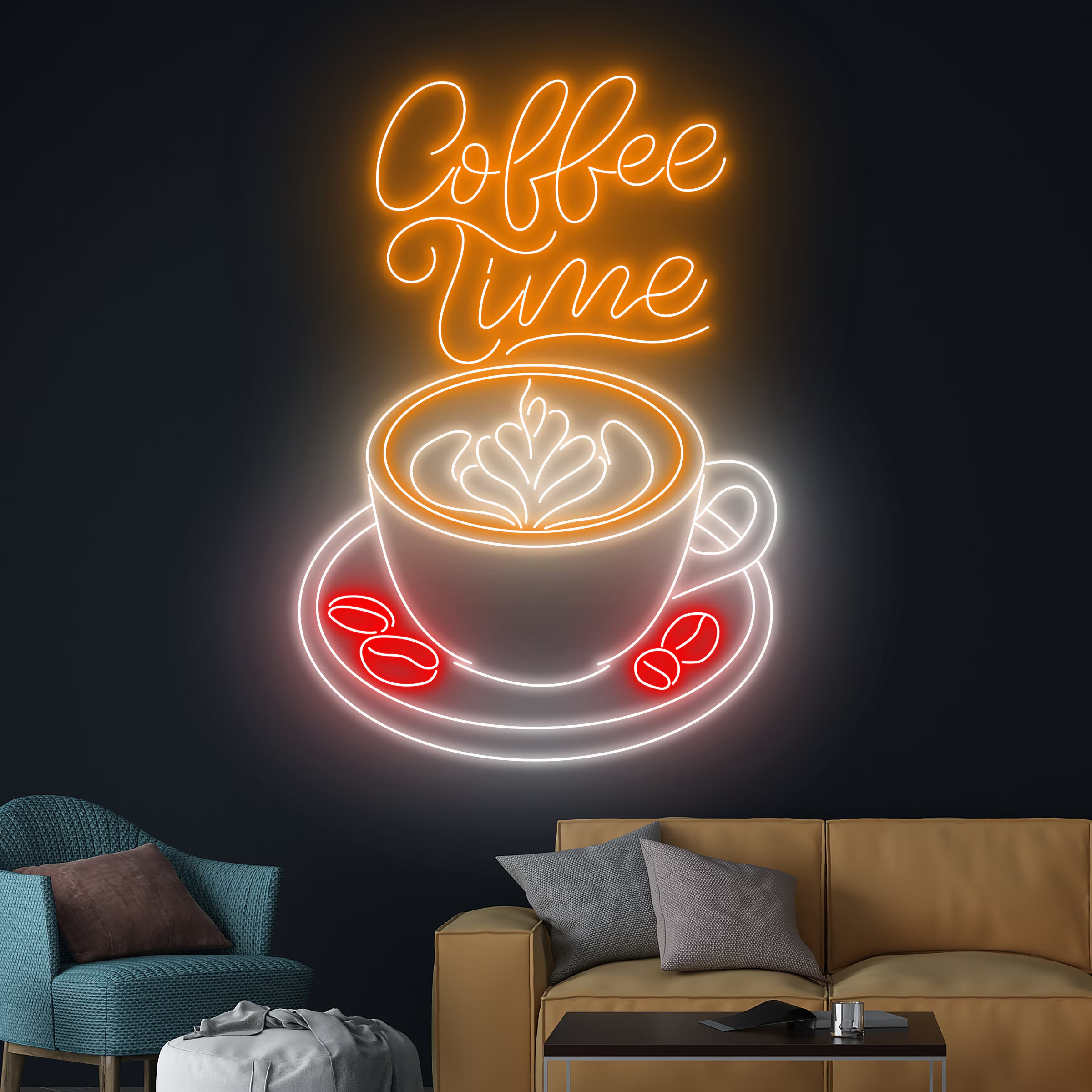 Custom Coffee Cup Neon Sign Neon Coffee Sign Led Neon Lights for Cafe Restaurant Wall Decor Kitchen Home Bedroom Bar Sign